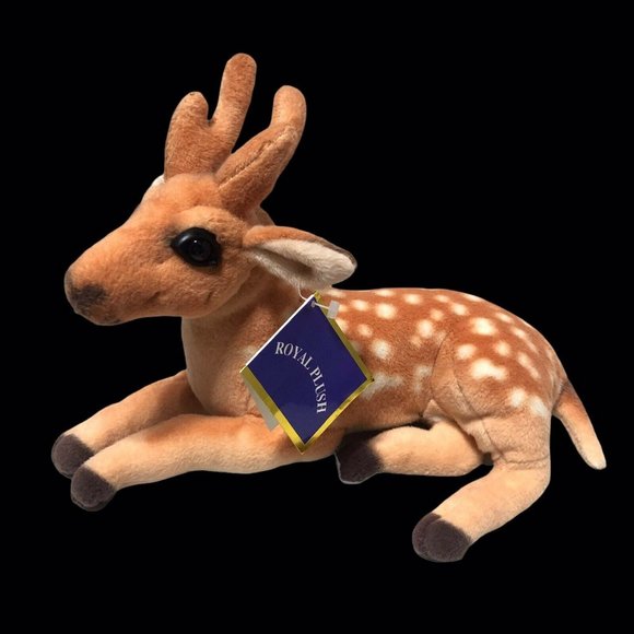 Royal Plush Deer Realistic Stuffed Animal Plush 11x8in Doe Antlers Fawn Easter - Picture 1 of 12